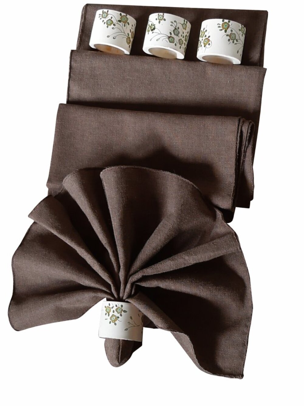 Wooden Napkin Rings with Napkins Bundle